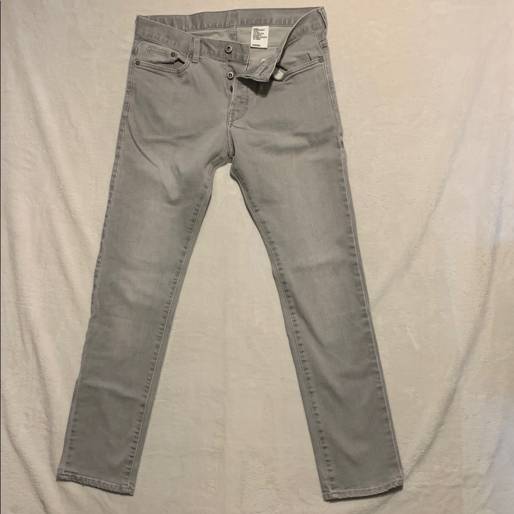 H&M SKINNY BUTTON FLY JEANS 31X32 GRAY